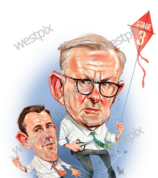 Stage Tax Cuts Anthony Albanese And Jim Westpix